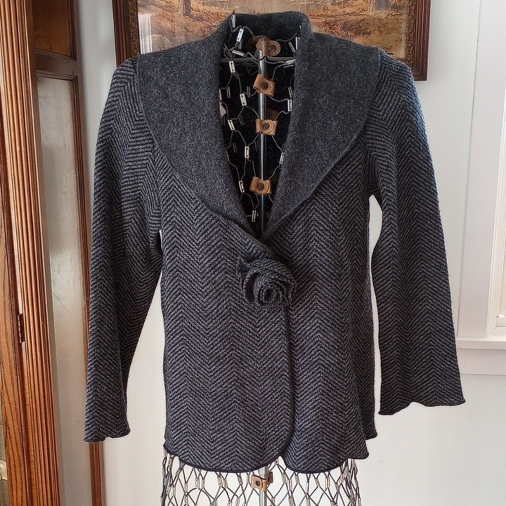 Gray Avellini Herringbone Women's Cardigan